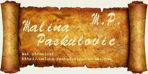 Malina Paskulović vizit kartica